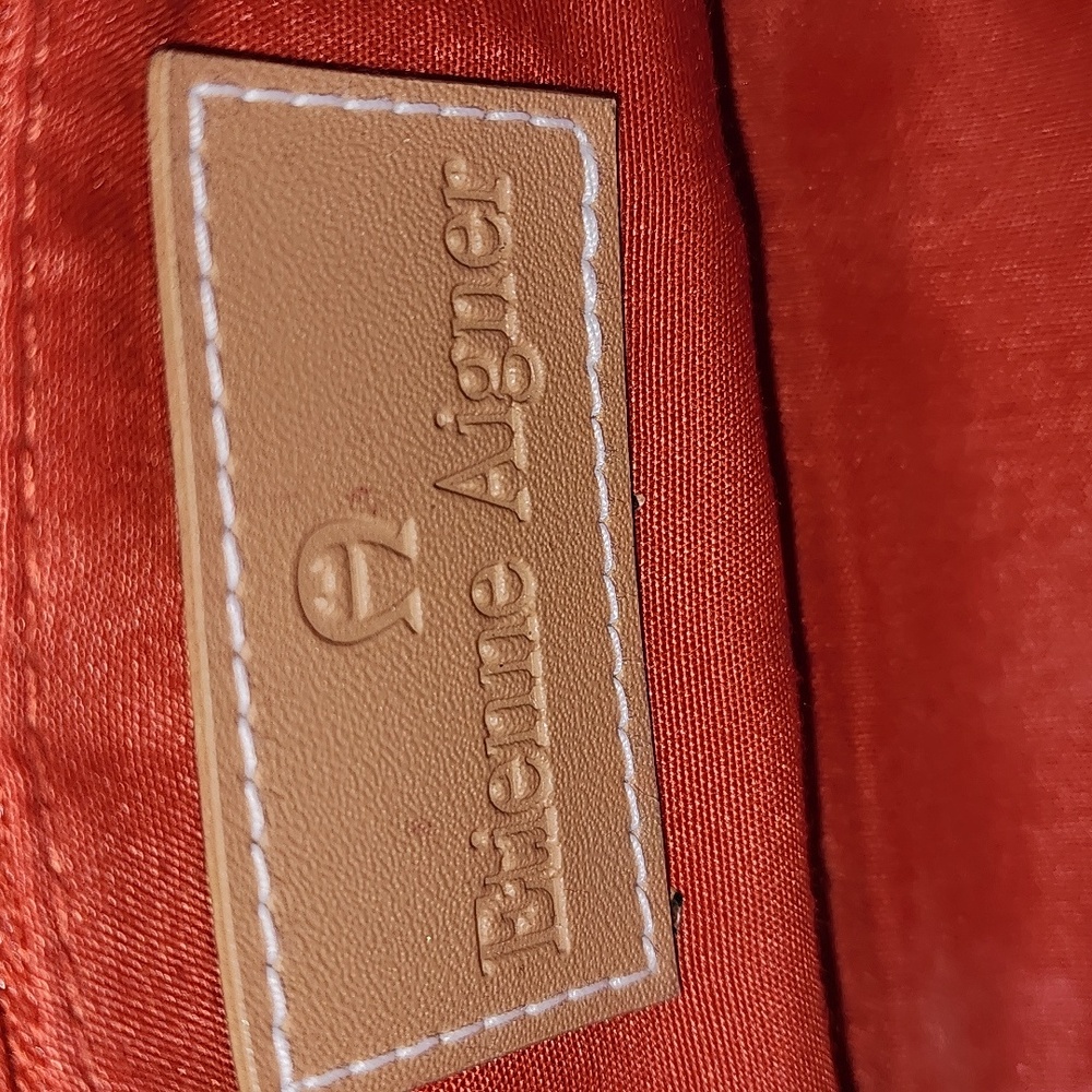 Etinne Aigner Floral Embroidered Tan and Orange Women's Bag - Picture 8 of 8